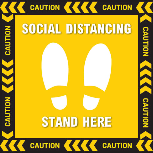 OEM Social Distancing Floor Sign 2